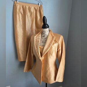 Elegant Gold Skirt Set